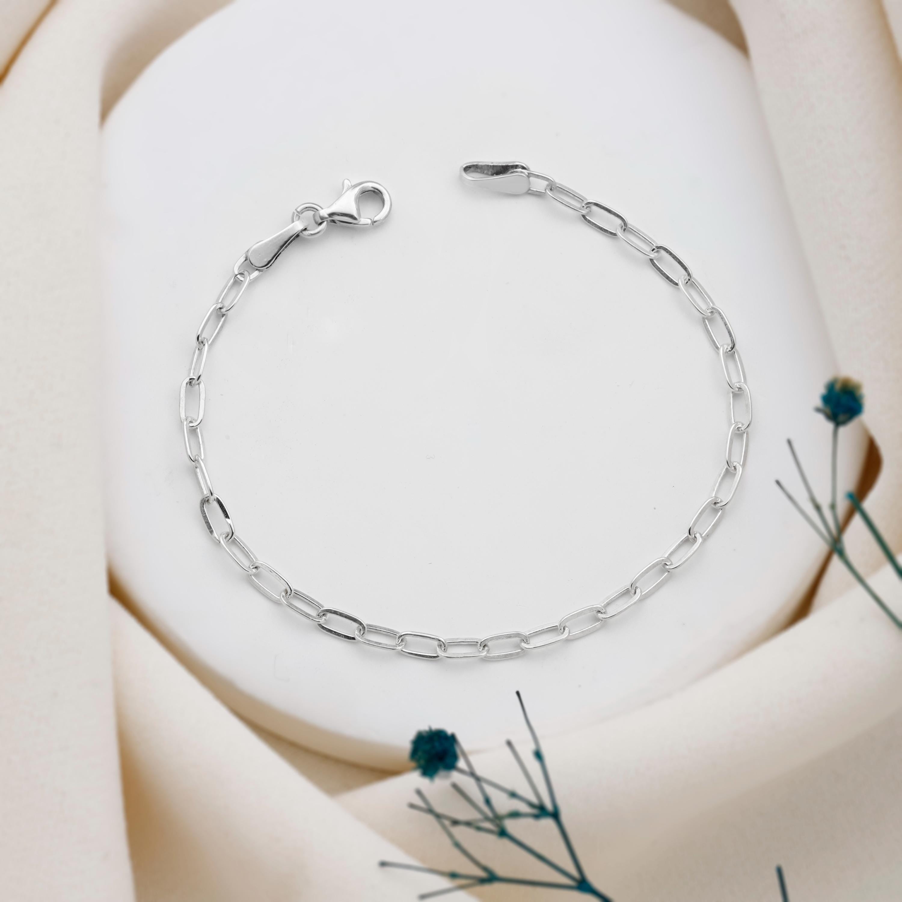 925 Sterling Silver Bracelet, Link Chain