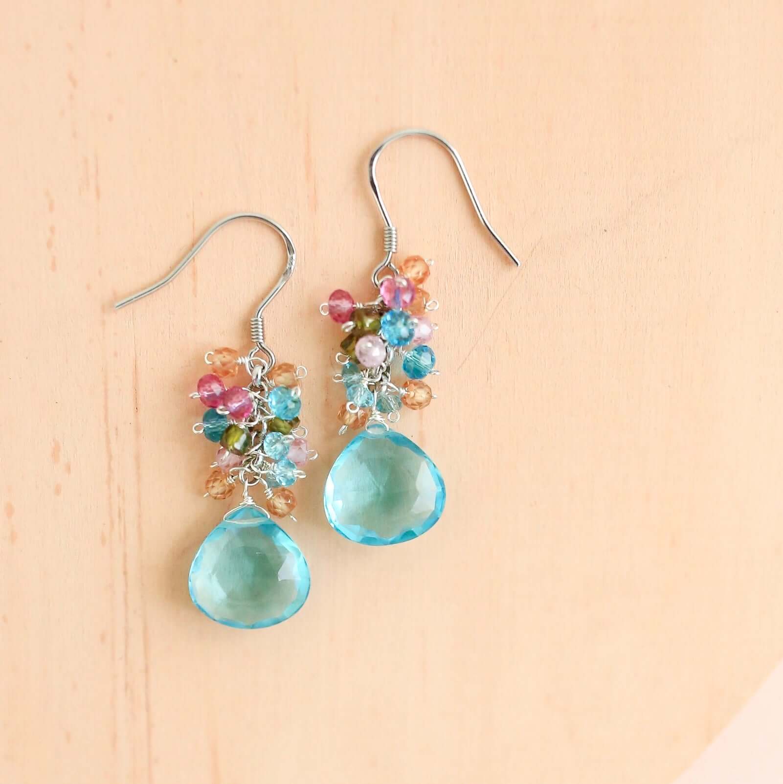 White Chalcedony Earrings – Gold Plated Sterling Silver | Delicate French Hook Design