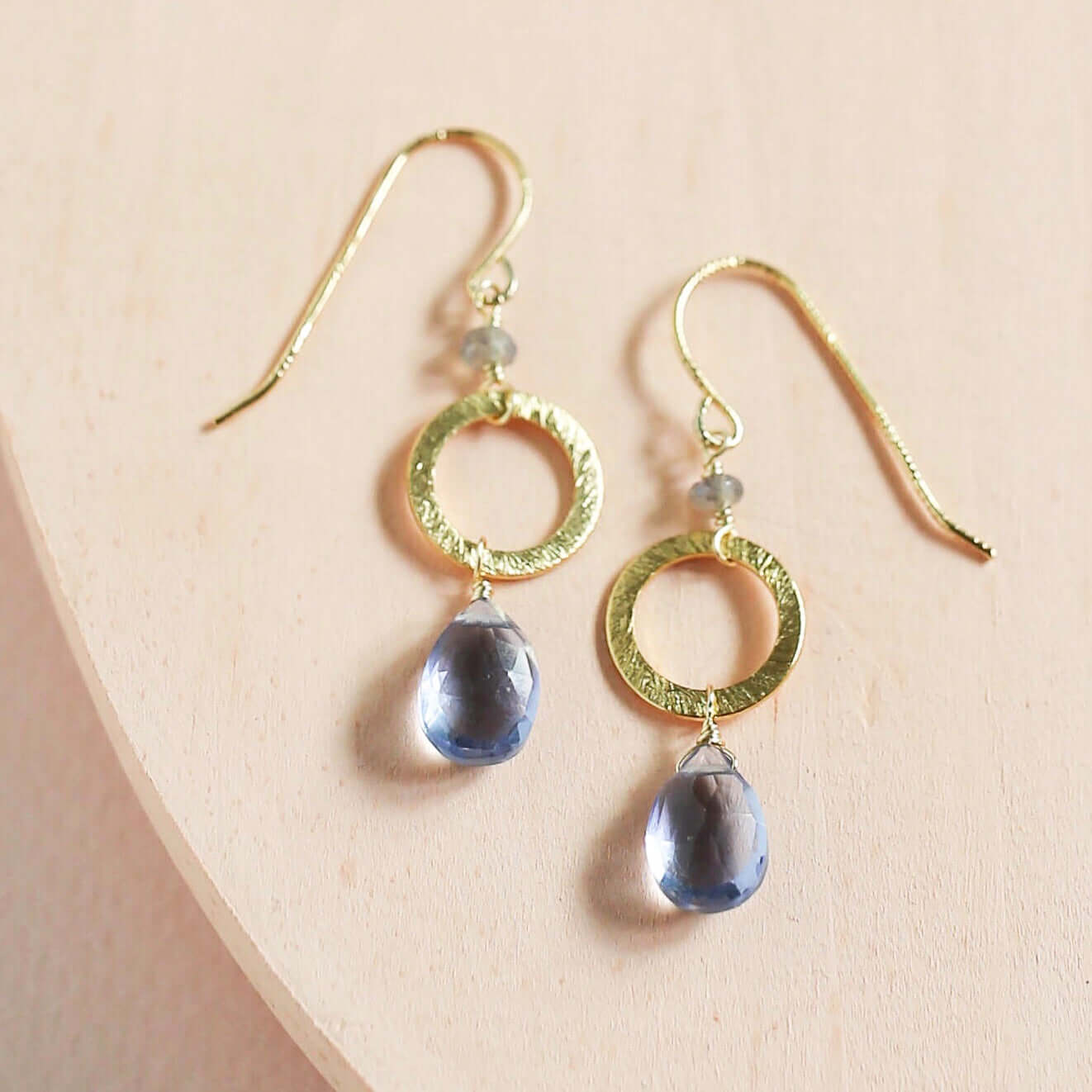 Tanzanite Quartz Earrings – Sterling Silver Drop | Rhodium Plated Handmade Gift Box