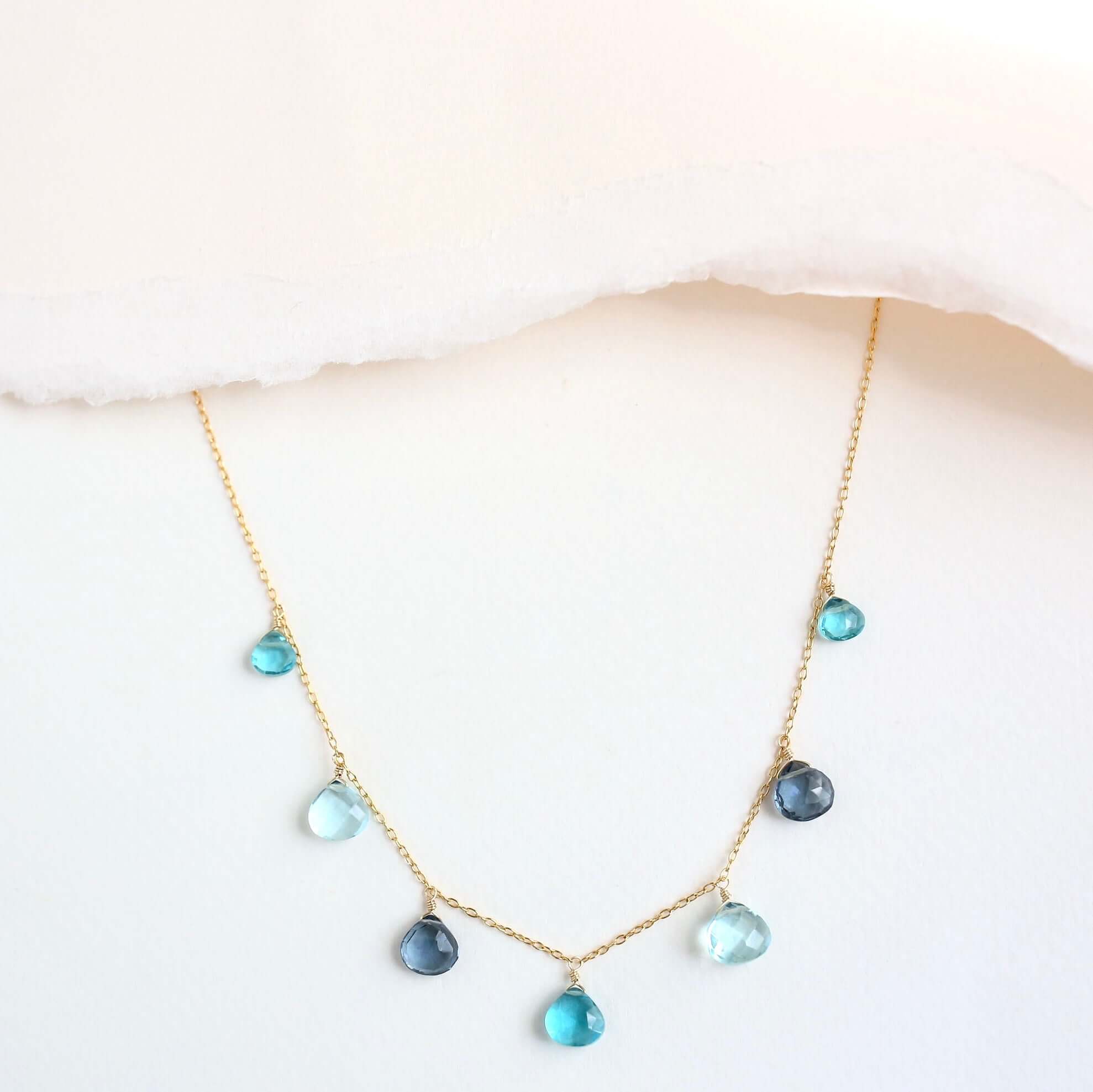 Silver Gemstone Necklace – Blue Aquamarine Pendant | Sterling Silver Jewelry Gift Box