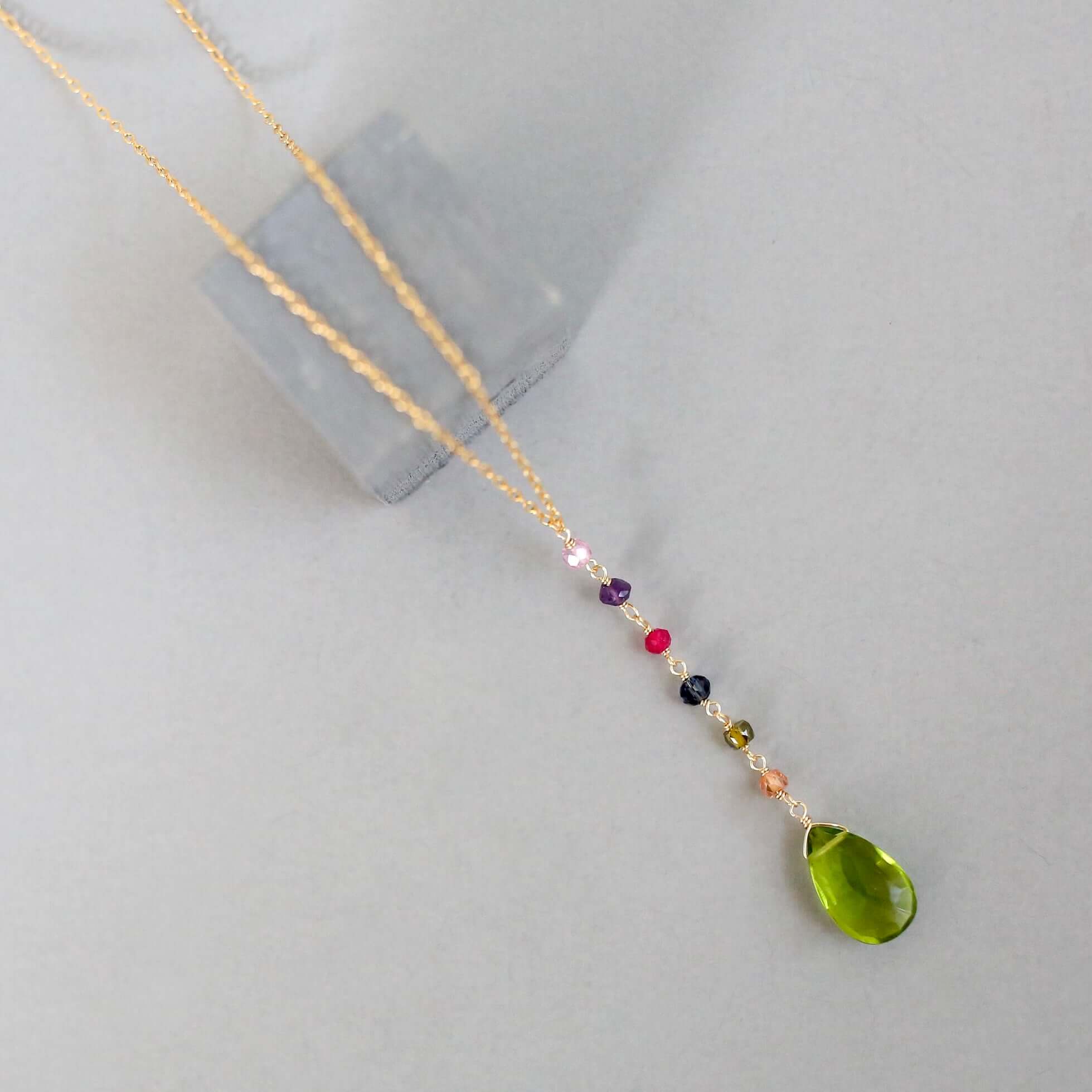 Gemstone Yoga Pendants – Sterling Silver Necklace With 14k Gold Plated Pendant