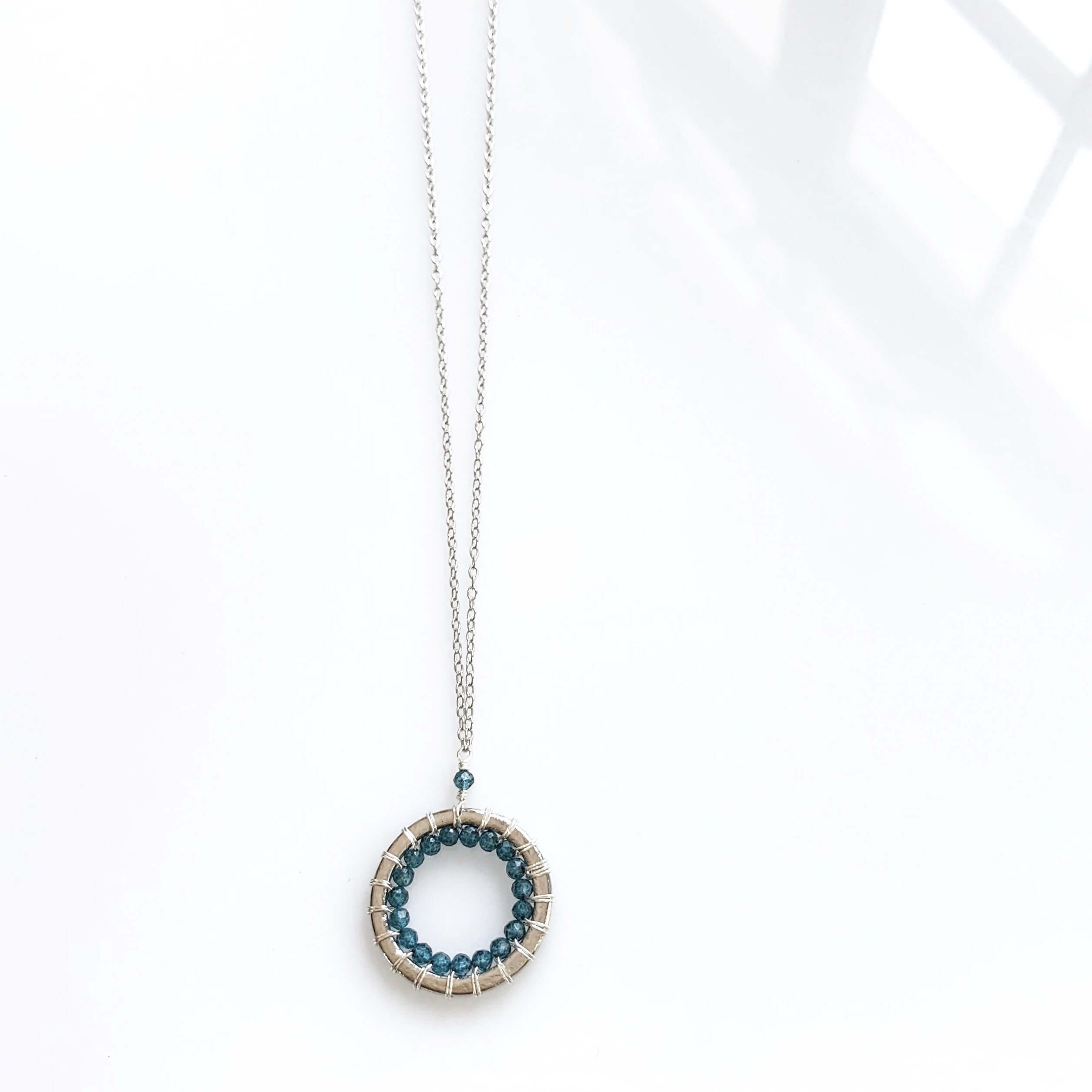 Mini Silver Pendants – Handmade 925 Silver Necklace With London Blue Quartz Gemstone