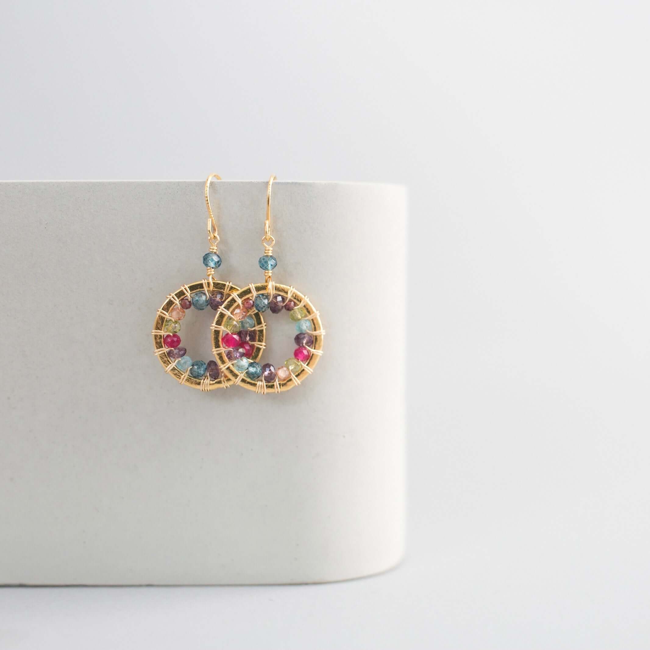 Rainbow Halo Mini Earrings