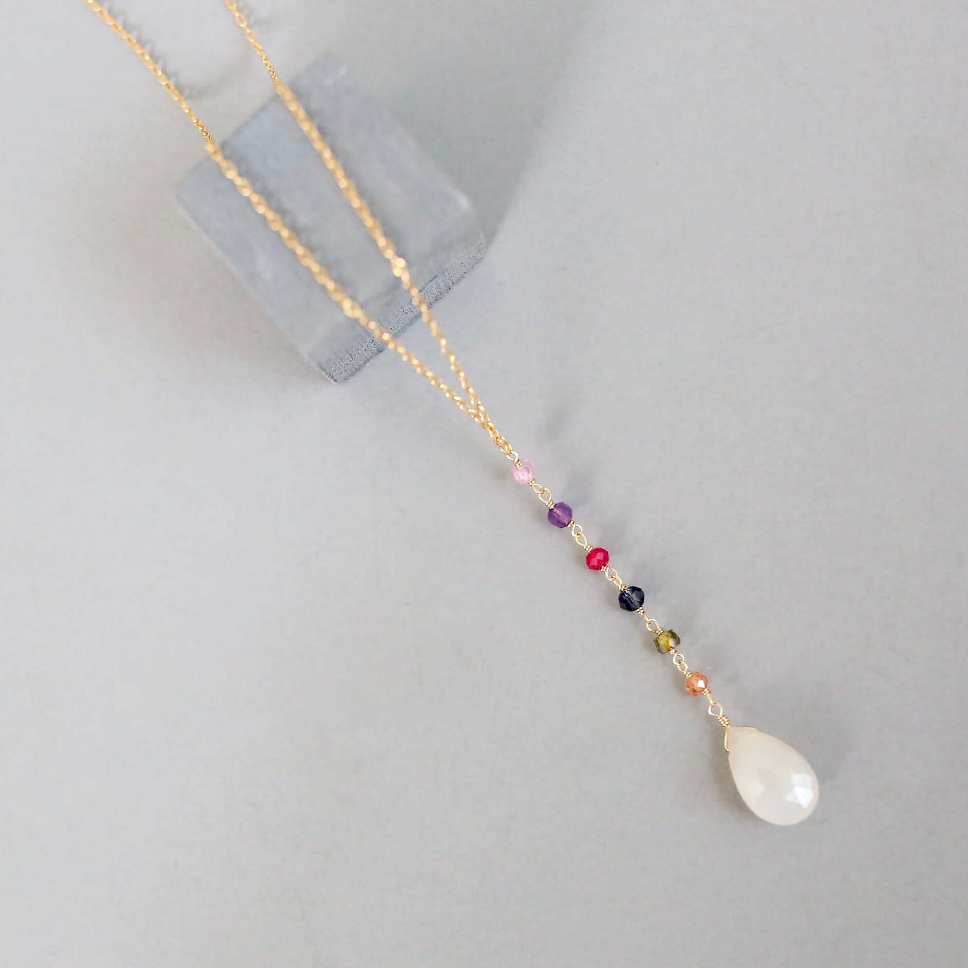 Gemstone Yoga Pendants – Sterling Silver Necklace With 14k Gold Plated Pendant