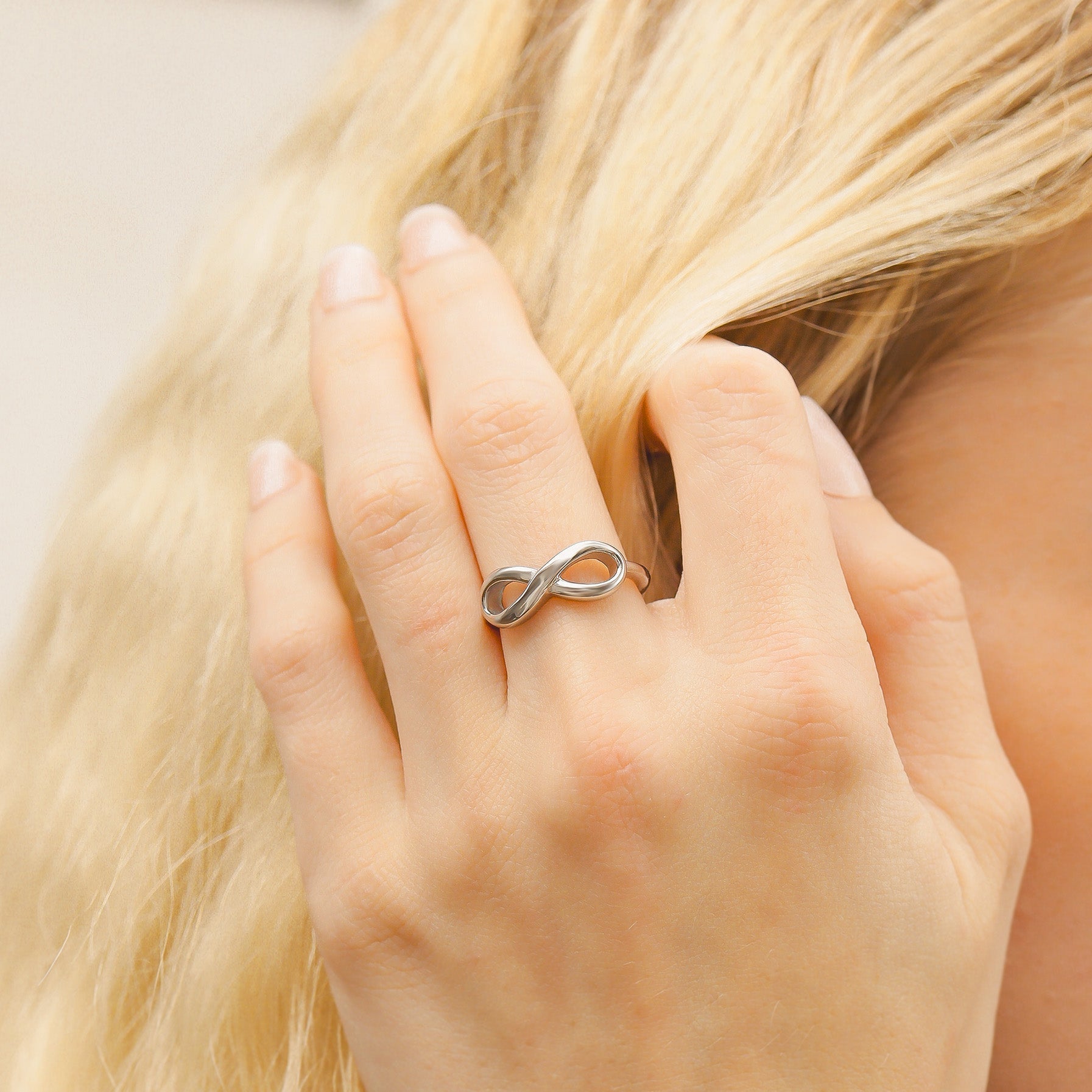 Infinity Ring – Polished Gold PVD Stainless Steel Durable 316L Band - Rings | Sunflower Soul Boutique