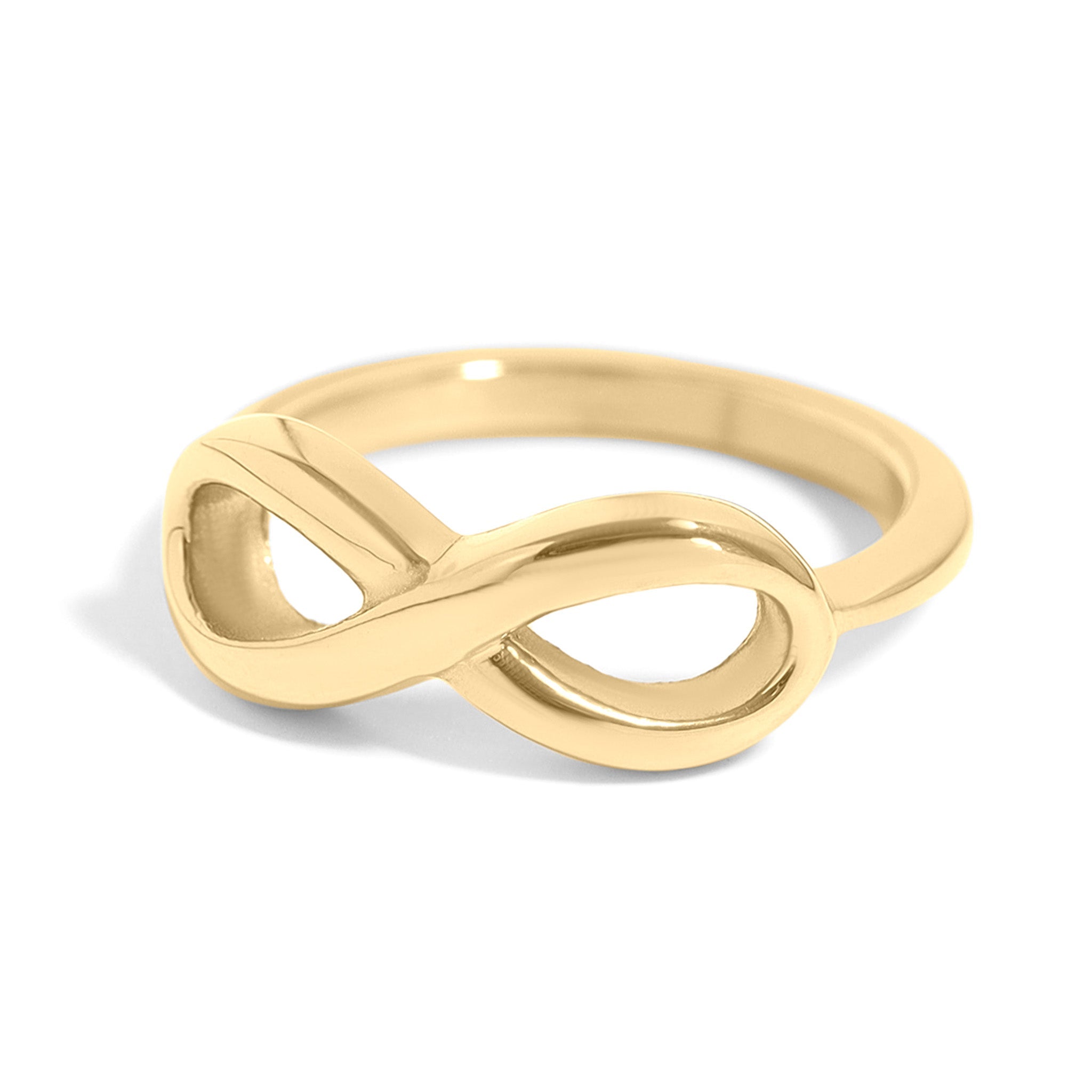 Infinity Ring – Polished Gold PVD Stainless Steel Durable 316L Band - Rings | Sunflower Soul Boutique