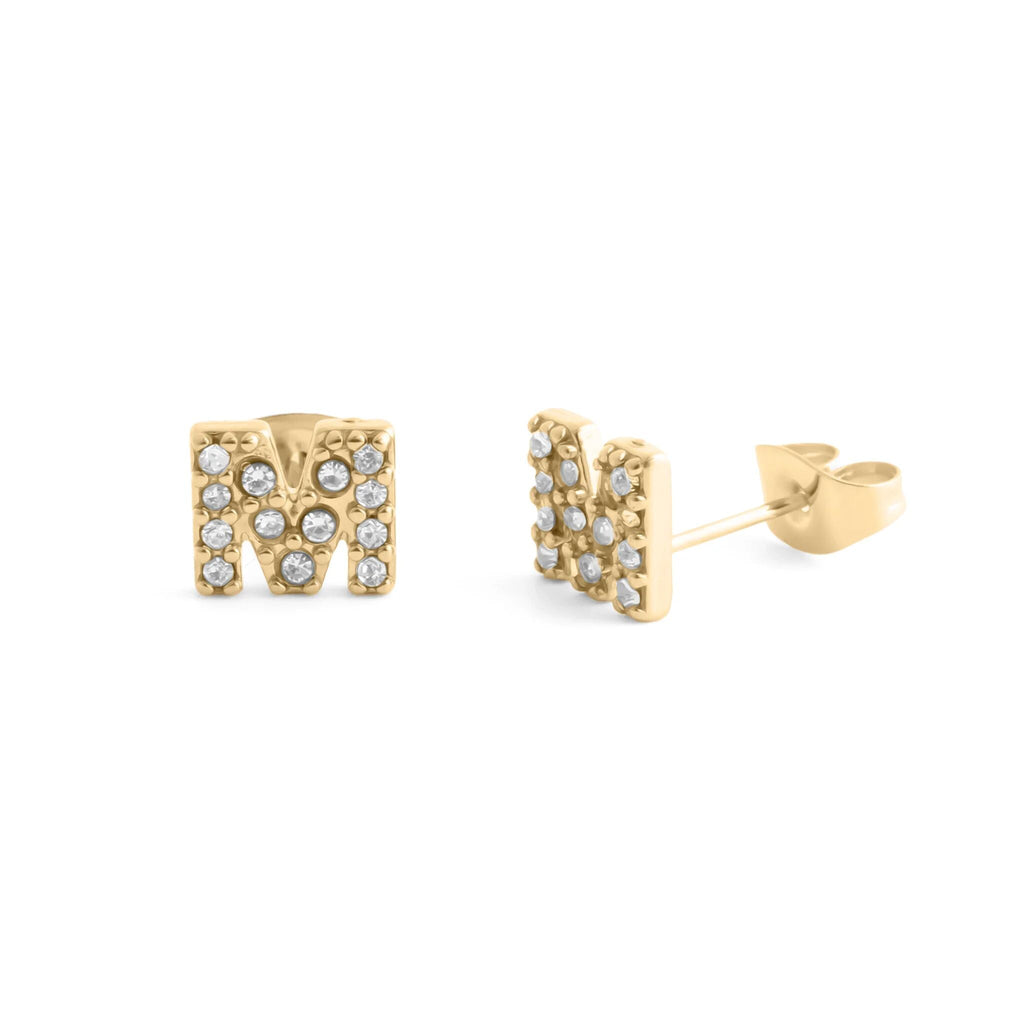 Initial Stud Earrings – Personalized Gold Stud Earrings | Hypoallergenic Stainless Steel - Earring | Sunflower Soul Boutique