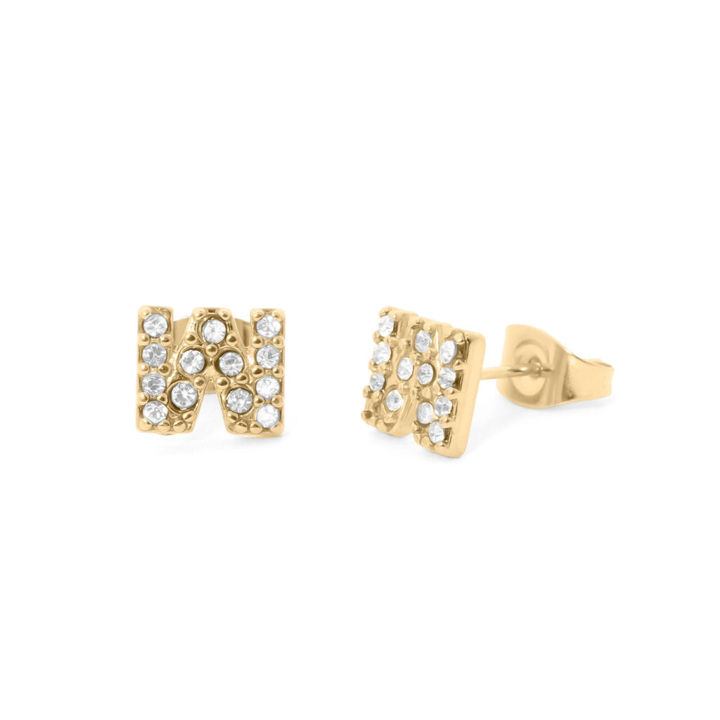 Initial Stud Earrings – Personalized Gold Stud Earrings | Hypoallergenic Stainless Steel - Earring | Sunflower Soul Boutique