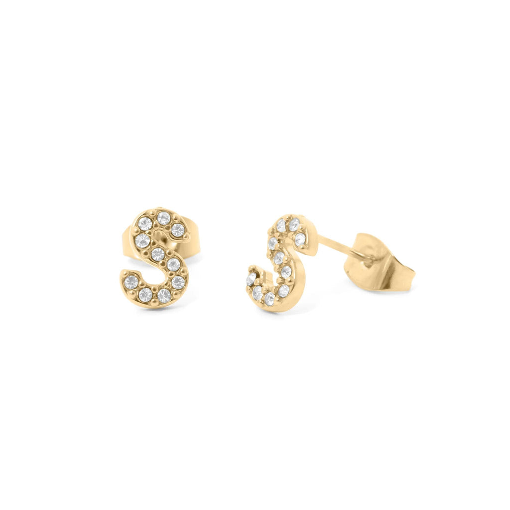 Initial Stud Earrings – Personalized Gold Stud Earrings | Hypoallergenic Stainless Steel - Earring | Sunflower Soul Boutique