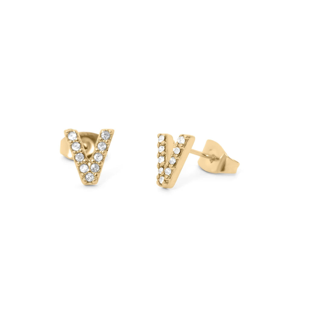 Initial Stud Earrings – Personalized Gold Stud Earrings | Hypoallergenic Stainless Steel - Earring | Sunflower Soul Boutique