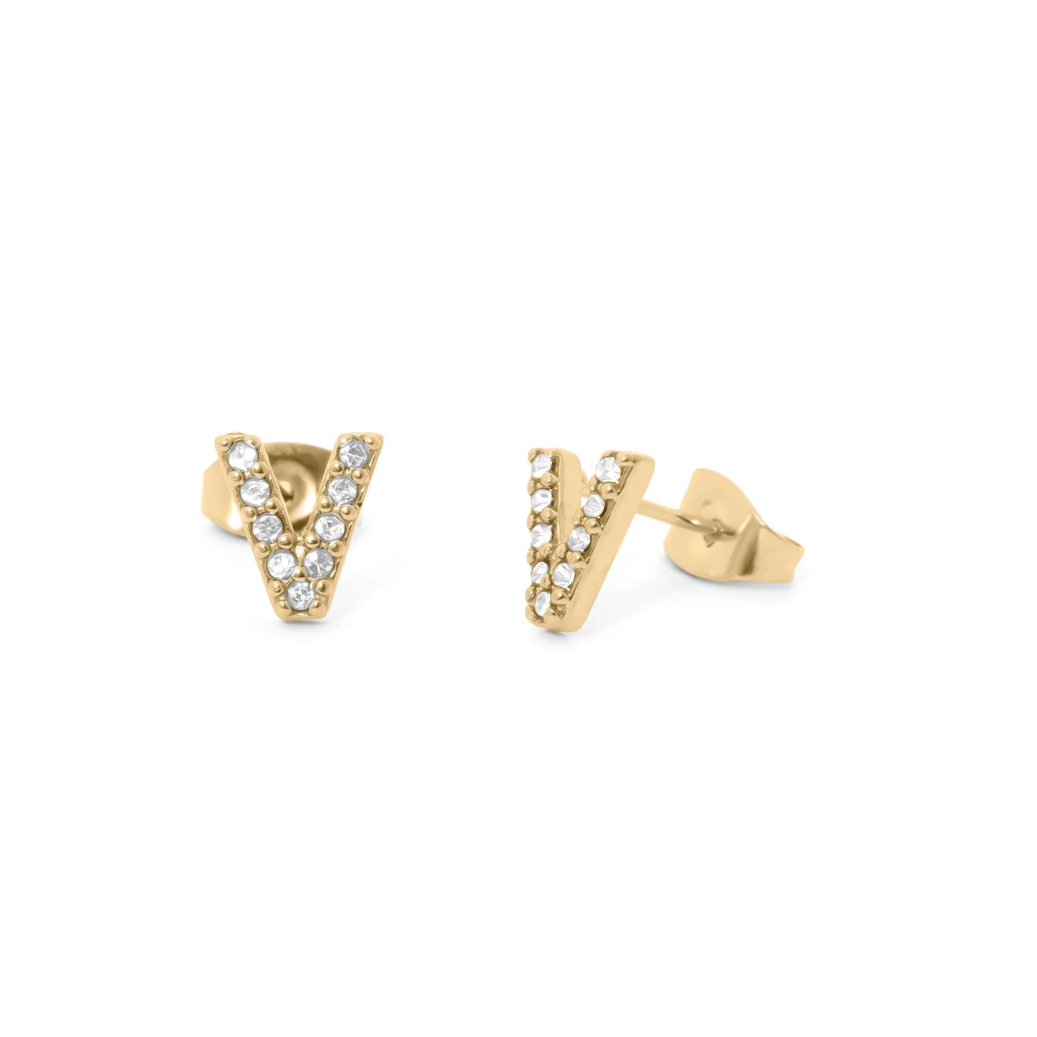 Initial Stud Earrings – Personalized Gold Stud Earrings | Hypoallergenic Stainless Steel - Earring | Sunflower Soul Boutique
