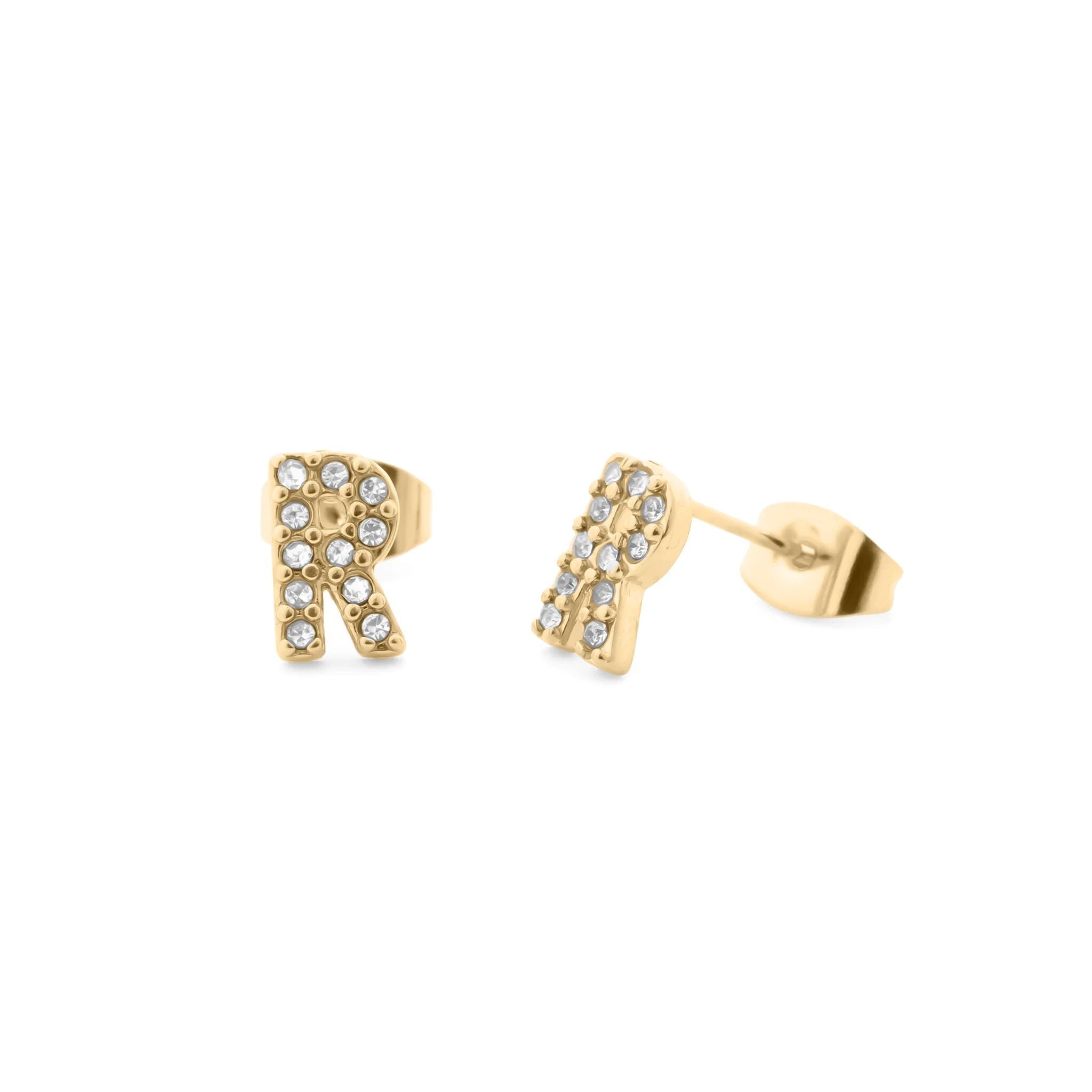 Initial Stud Earrings – Personalized Gold Stud Earrings | Hypoallergenic Stainless Steel - Earring | Sunflower Soul Boutique