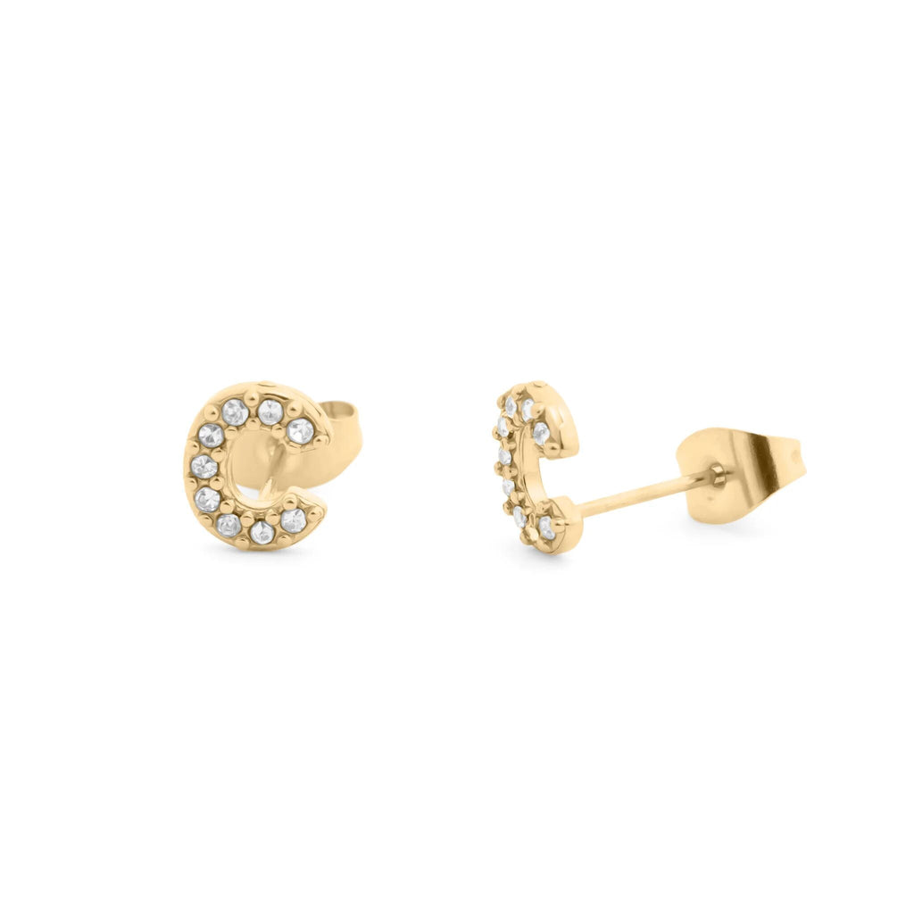 Initial Stud Earrings – Personalized Gold Stud Earrings | Hypoallergenic Stainless Steel - Earring | Sunflower Soul Boutique
