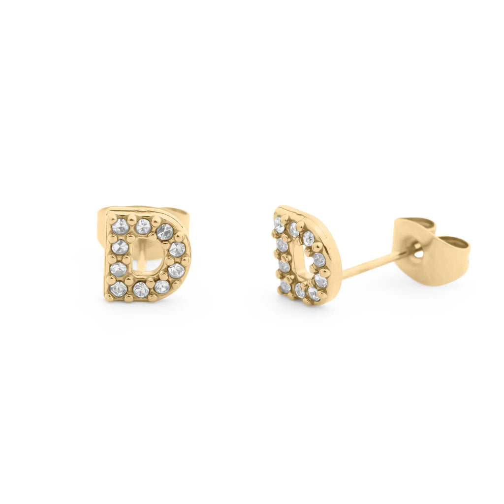Initial Stud Earrings – Personalized Gold Stud Earrings | Hypoallergenic Stainless Steel - Earring | Sunflower Soul Boutique