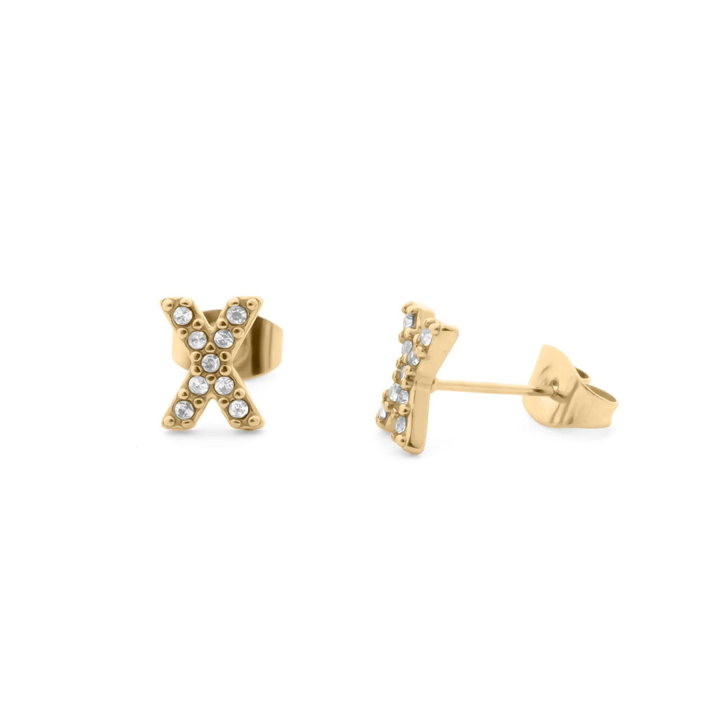 Initial Stud Earrings – Personalized Gold Stud Earrings | Hypoallergenic Stainless Steel - Earring | Sunflower Soul Boutique