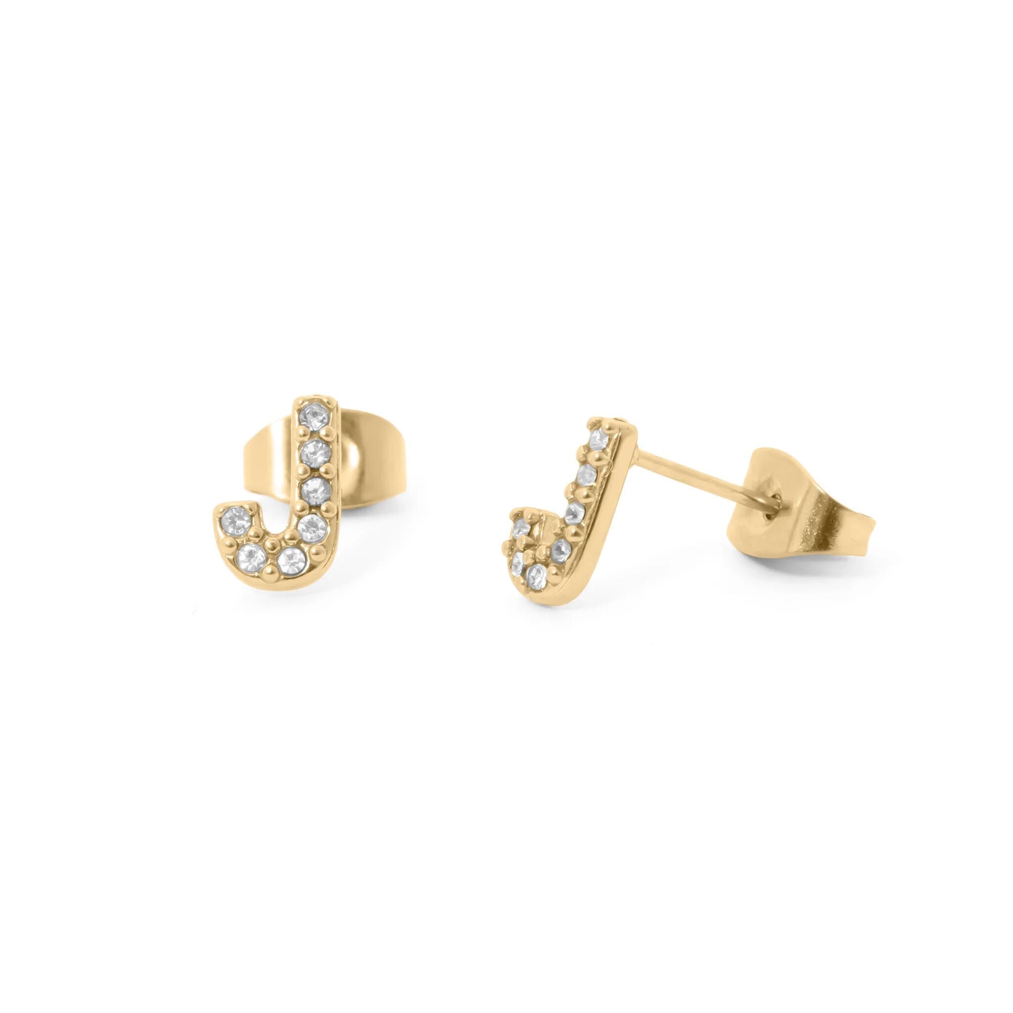 Initial Stud Earrings – Personalized Gold Stud Earrings | Hypoallergenic Stainless Steel - Earring | Sunflower Soul Boutique