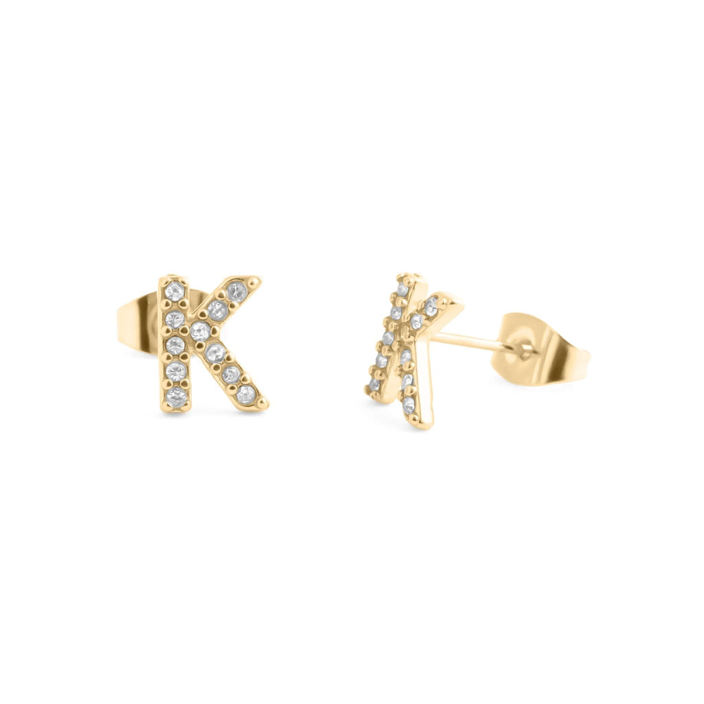 Initial Stud Earrings – Personalized Gold Stud Earrings | Hypoallergenic Stainless Steel - Earring | Sunflower Soul Boutique