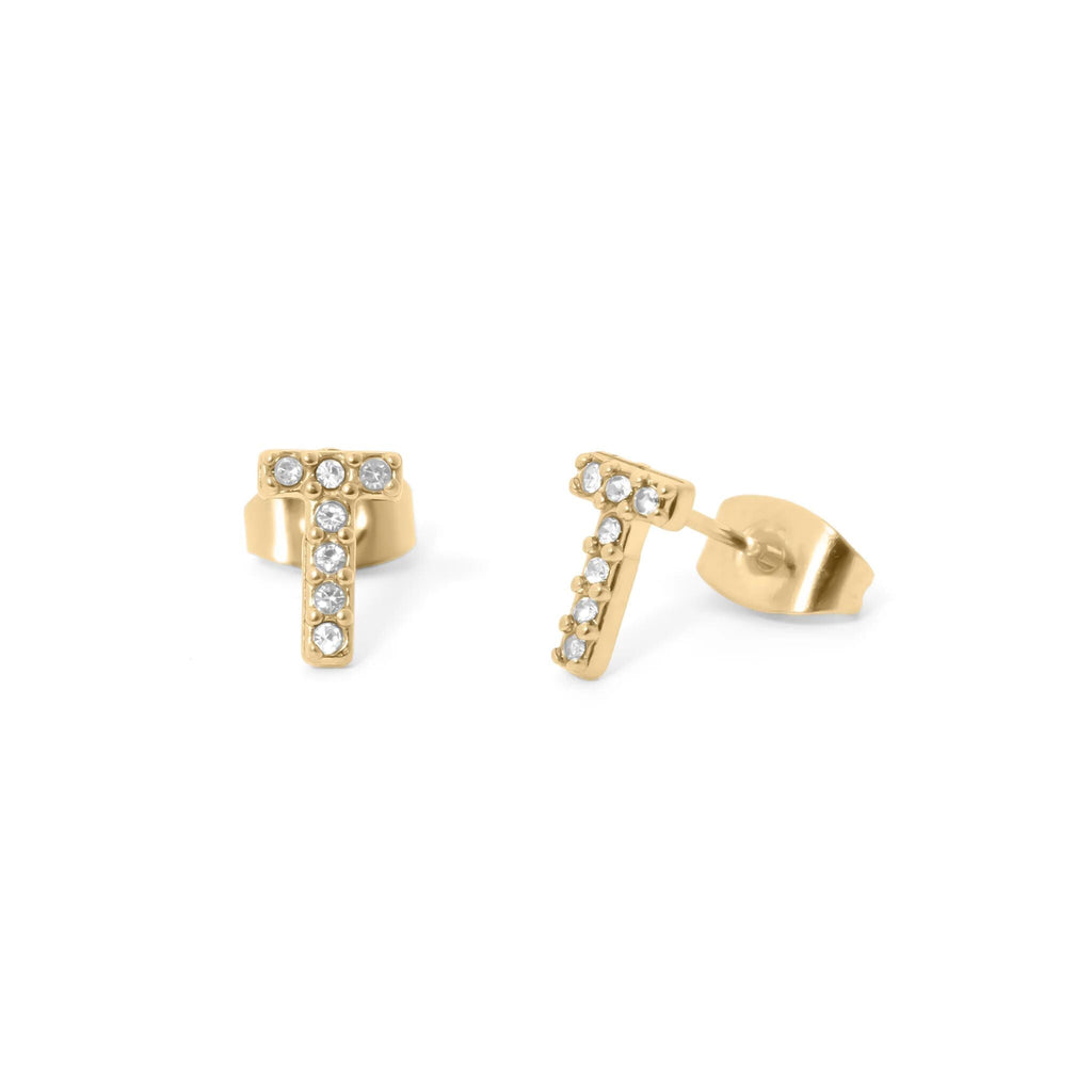 Initial Stud Earrings – Personalized Gold Stud Earrings | Hypoallergenic Stainless Steel - Earring | Sunflower Soul Boutique