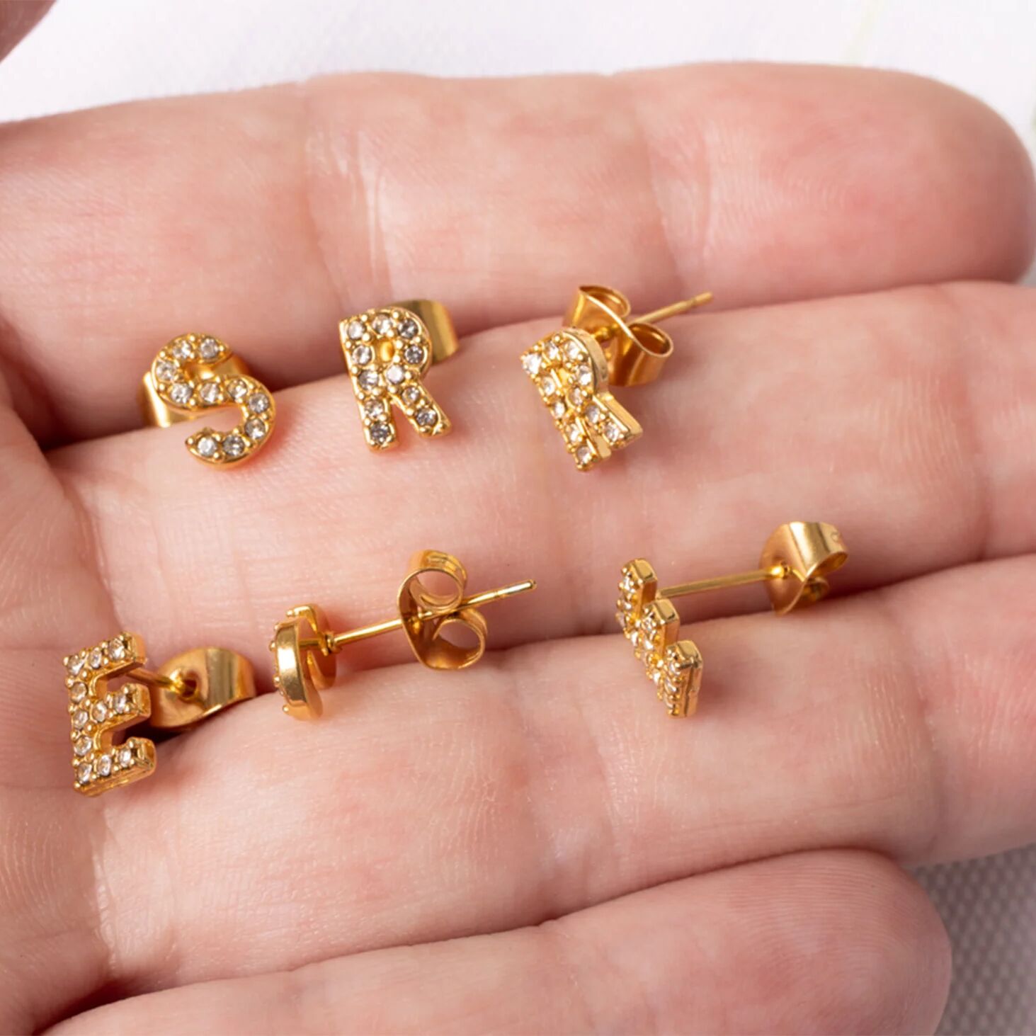 Initial Stud Earrings – Personalized Gold Stud Earrings | Hypoallergenic Stainless Steel - Earring | Sunflower Soul Boutique