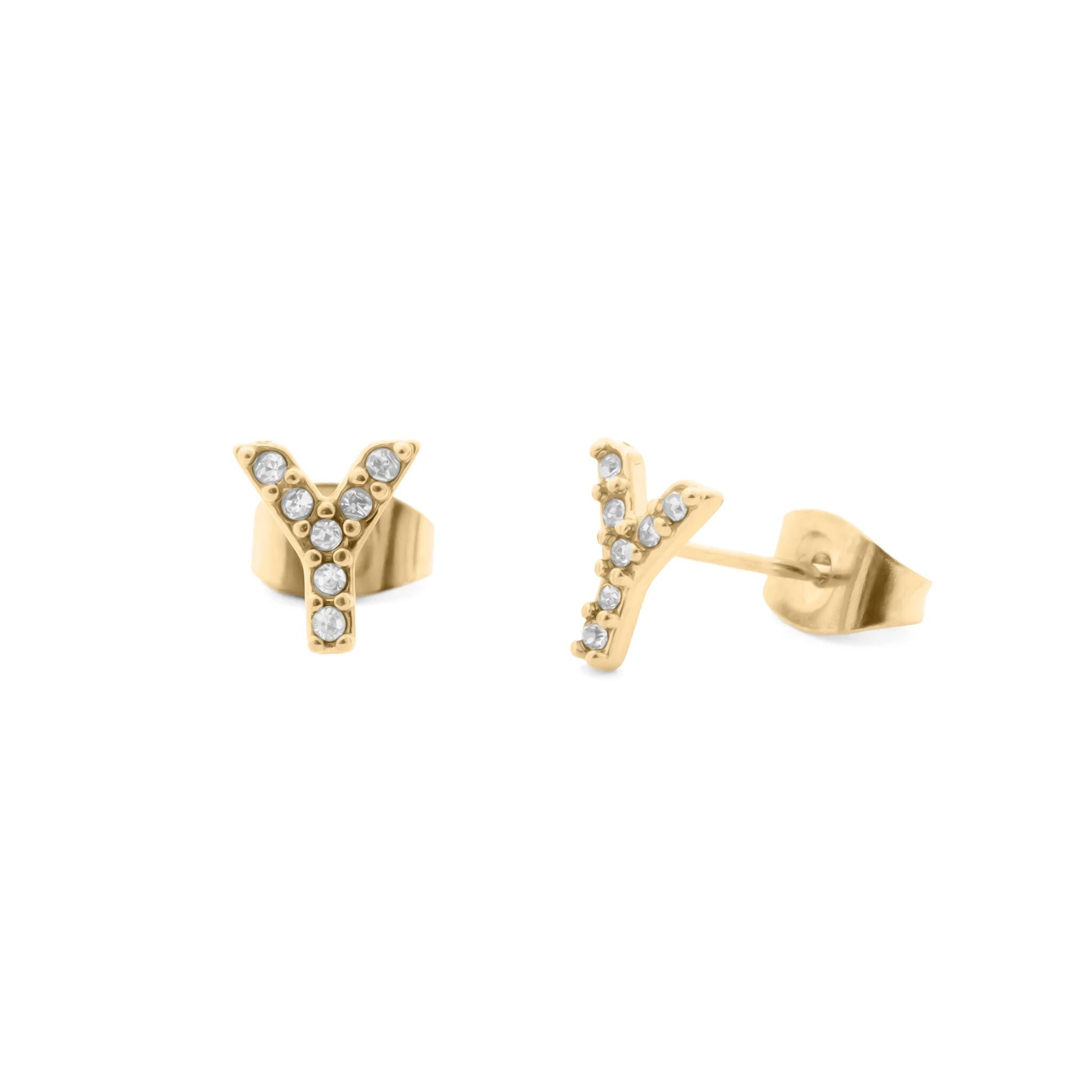 Initial Stud Earrings – Personalized Gold Stud Earrings | Hypoallergenic Stainless Steel - Earring | Sunflower Soul Boutique