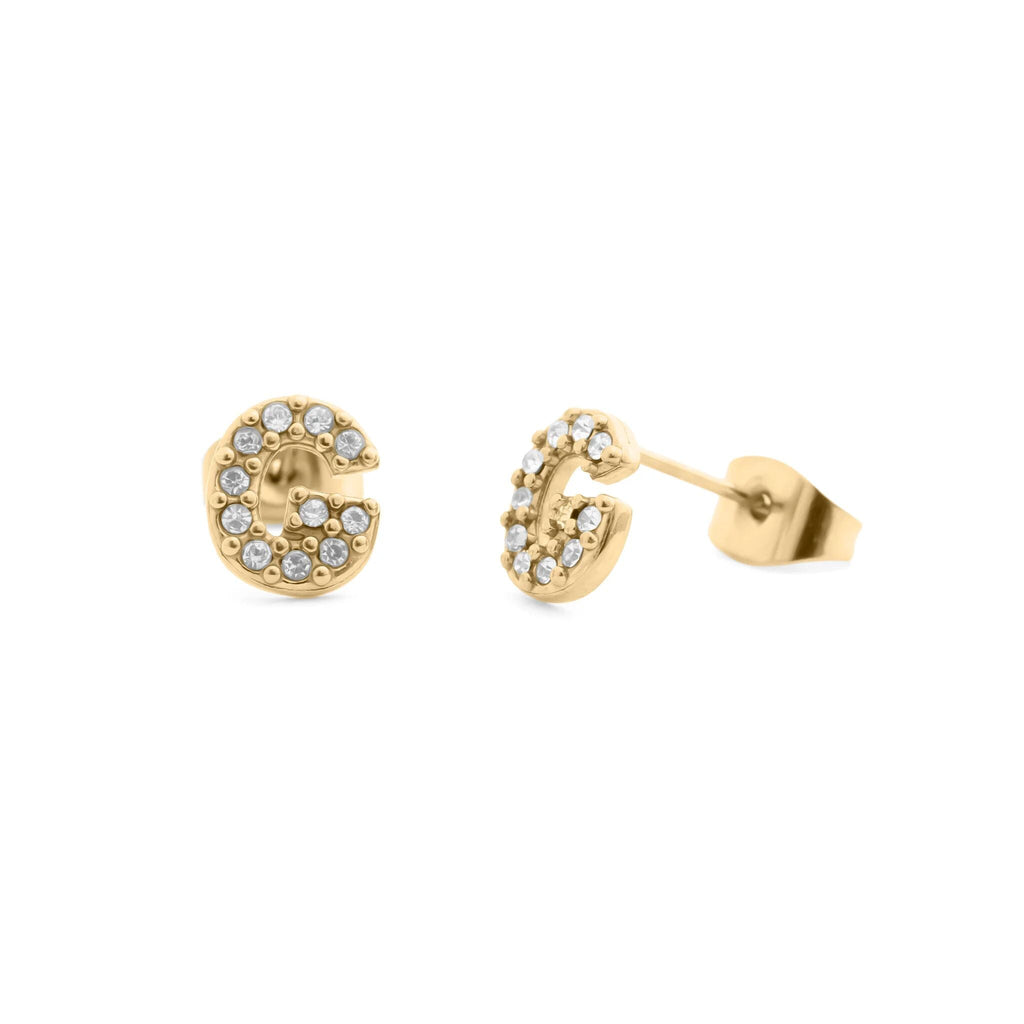 Initial Stud Earrings – Personalized Gold Stud Earrings | Hypoallergenic Stainless Steel - Earring | Sunflower Soul Boutique