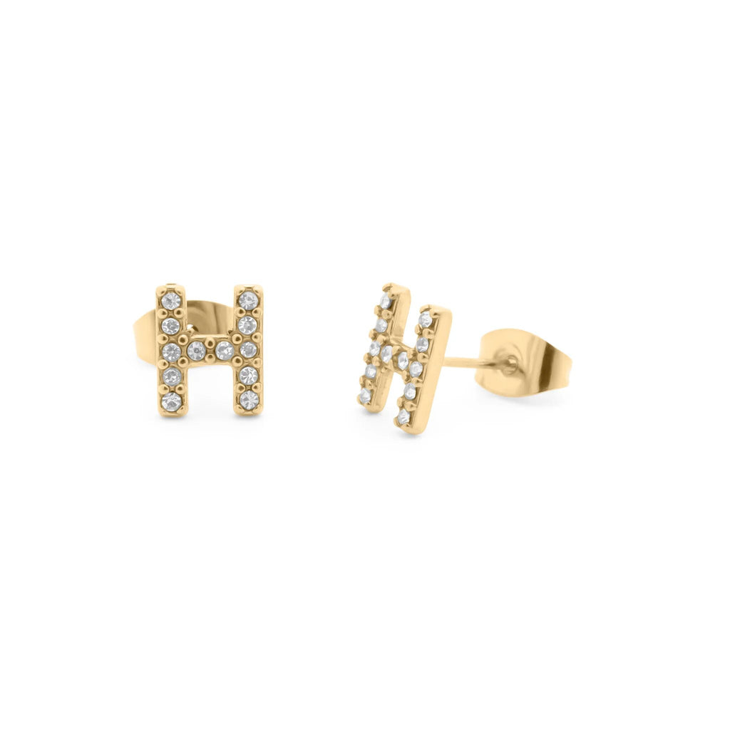 Initial Stud Earrings – Personalized Gold Stud Earrings | Hypoallergenic Stainless Steel - Earring | Sunflower Soul Boutique