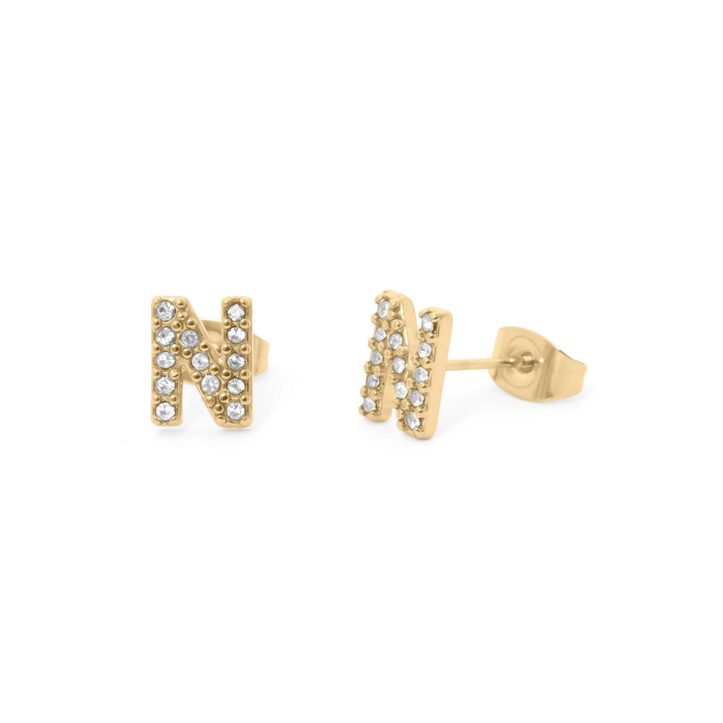 Initial Stud Earrings – Personalized Gold Stud Earrings | Hypoallergenic Stainless Steel - Earring | Sunflower Soul Boutique