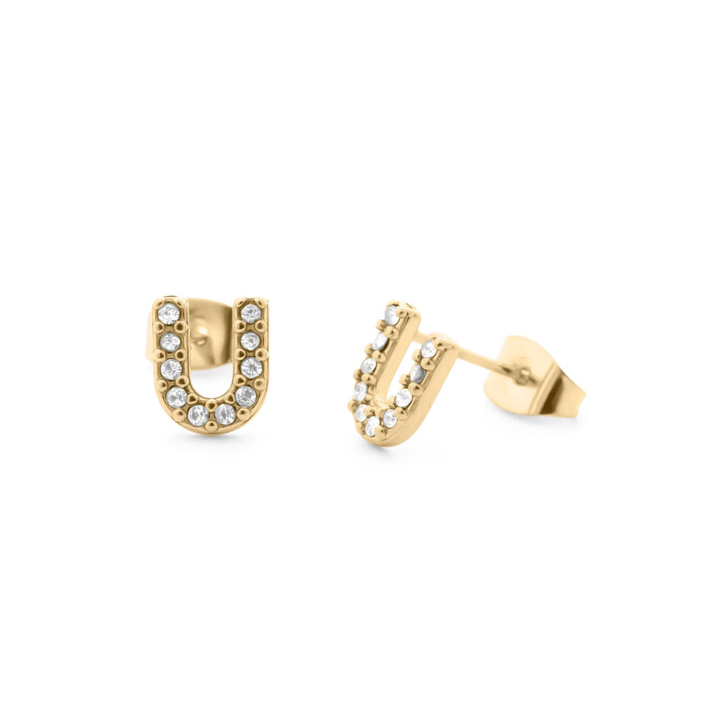 Initial Stud Earrings – Personalized Gold Stud Earrings | Hypoallergenic Stainless Steel - Earring | Sunflower Soul Boutique