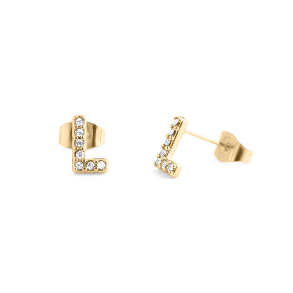 Initial Stud Earrings – Personalized Gold Stud Earrings | Hypoallergenic Stainless Steel - Earring | Sunflower Soul Boutique