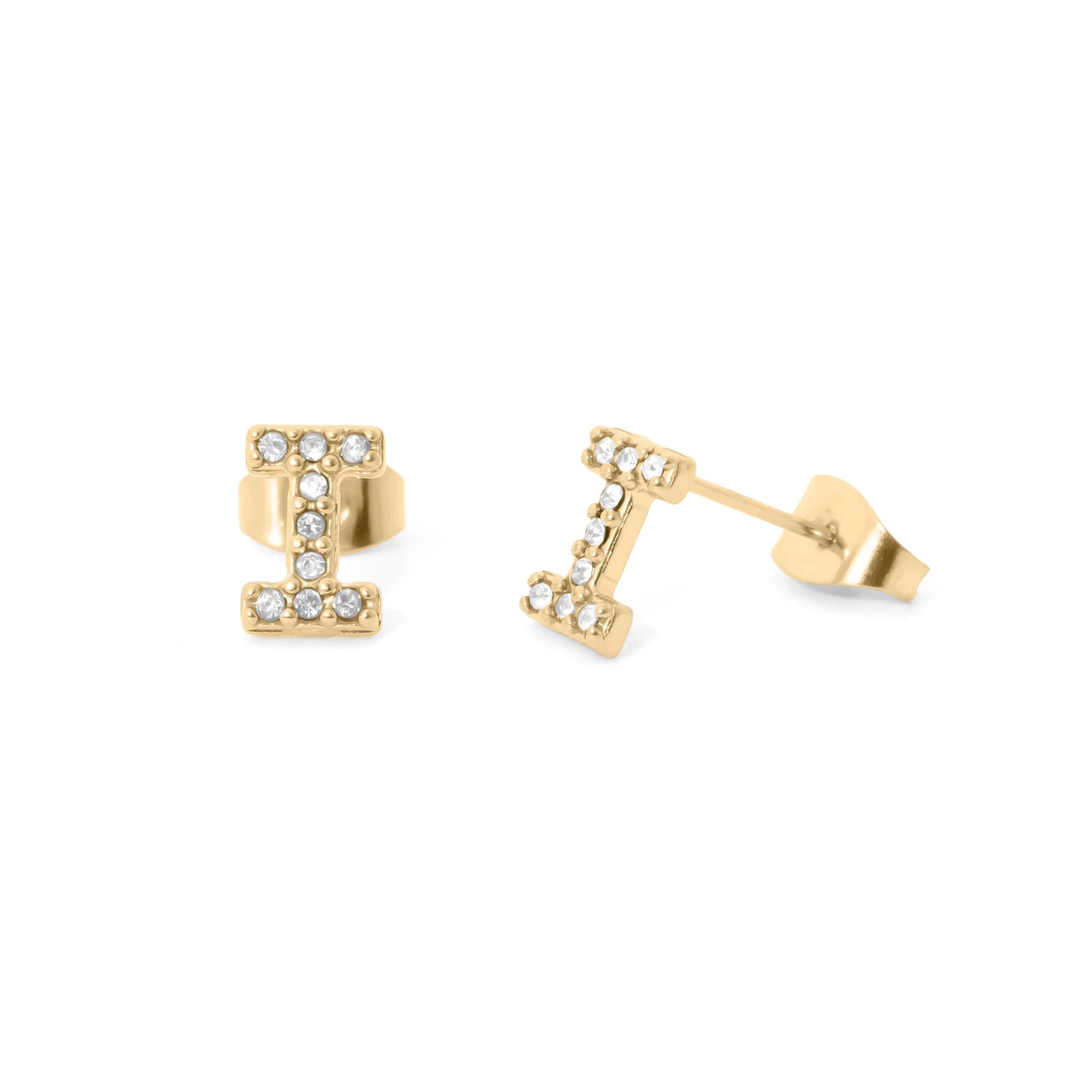 Initial Stud Earrings – Personalized Gold Stud Earrings | Hypoallergenic Stainless Steel - Earring | Sunflower Soul Boutique