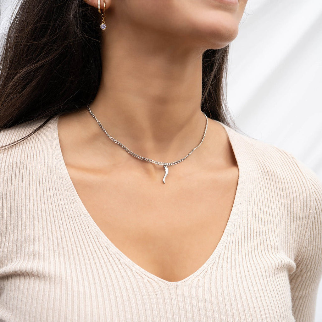 Italian Horn Charm – 18K Gold Jewelry Accent | Stainless Steel Good Luck Pendant - charm | Sunflower Soul Boutique