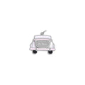 18K Gold PVD Stainless Steel Just Married Car Charm- silver main 