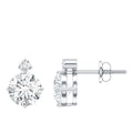 Lab 1.9 Carat Round Diamond Solitaire Stud Earrings