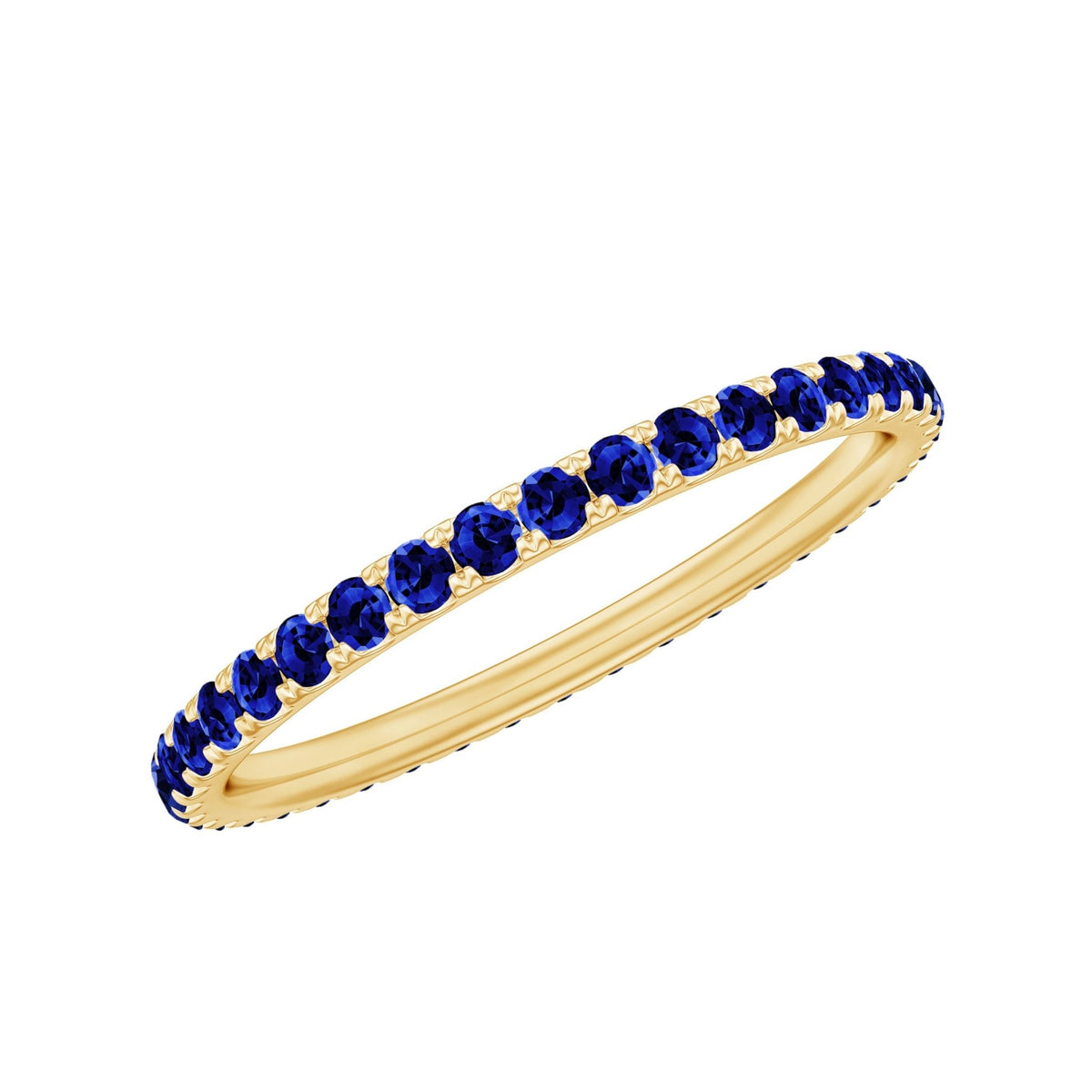 Lab Created Blue Sapphire Ring Full Eternity Stackable Band Women