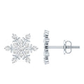 Lab Created Diamond Earrings – Snowflake Stud Earrings With Secure Screw Back Design
