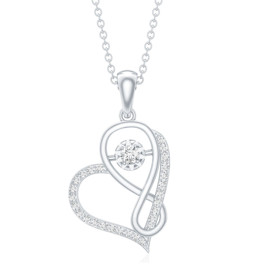 Lab Diamond Necklace – Infinity Heart Pendant With Certified VS Quality Diamonds