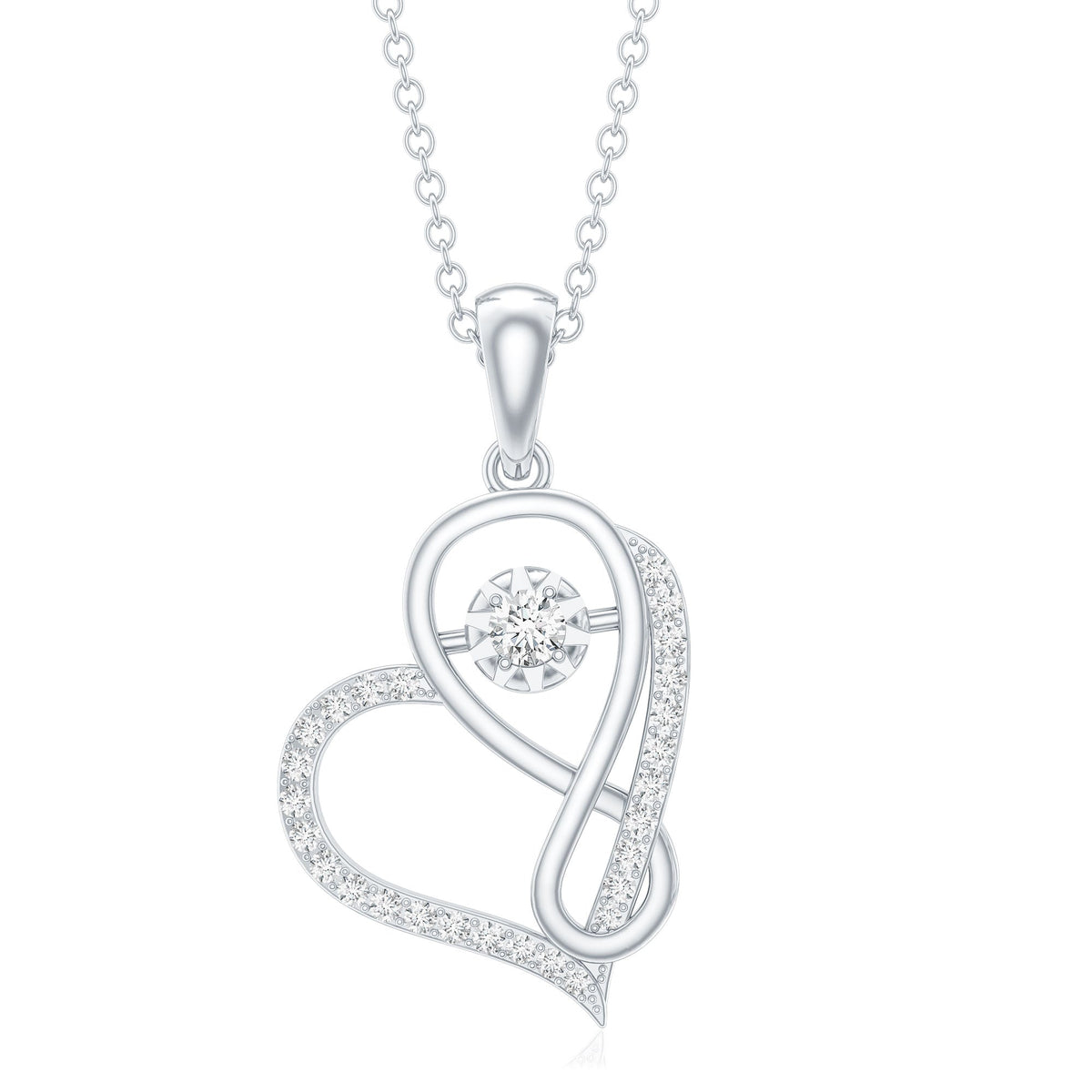 Lab Diamond Necklace – Infinity Heart Pendant With Certified VS Quality Diamonds
