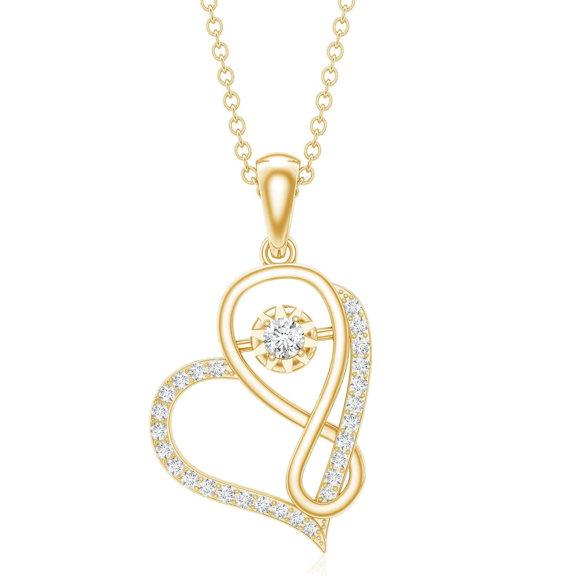 Lab Diamond Necklace – Infinity Heart Pendant With Certified VS Quality Diamonds