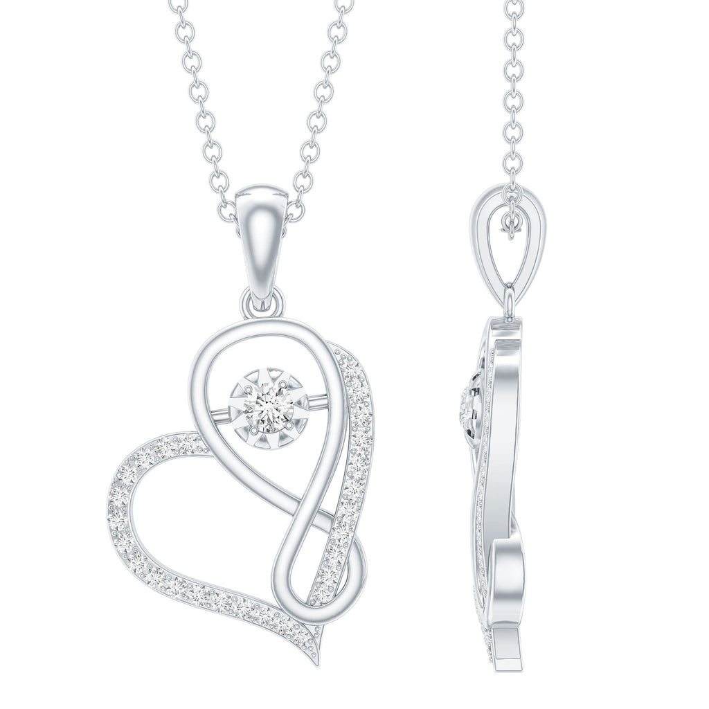 Lab Diamond Necklace – Infinity Heart Pendant With Certified VS Quality Diamonds