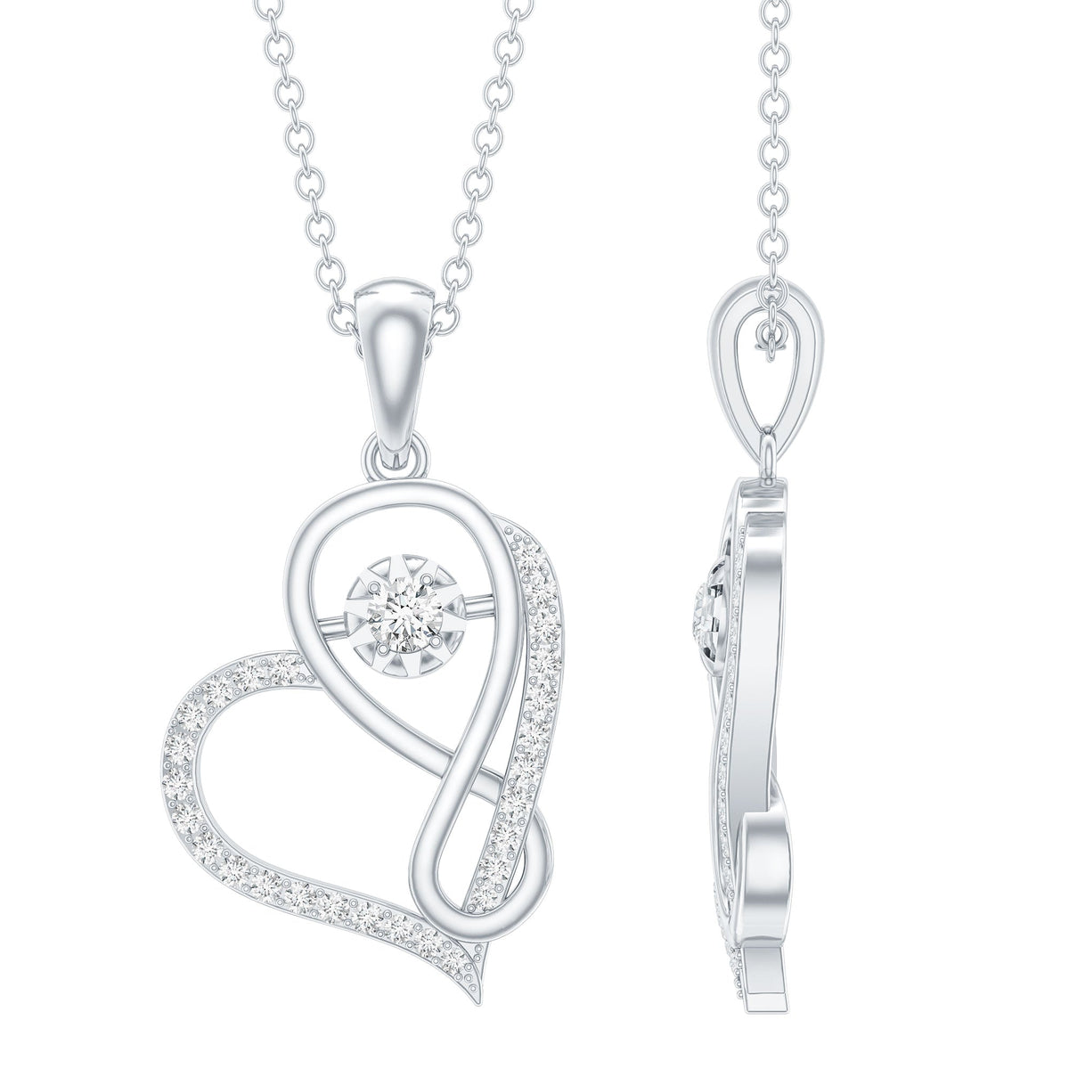 Lab Diamond Necklace – Infinity Heart Pendant With Certified VS Quality Diamonds