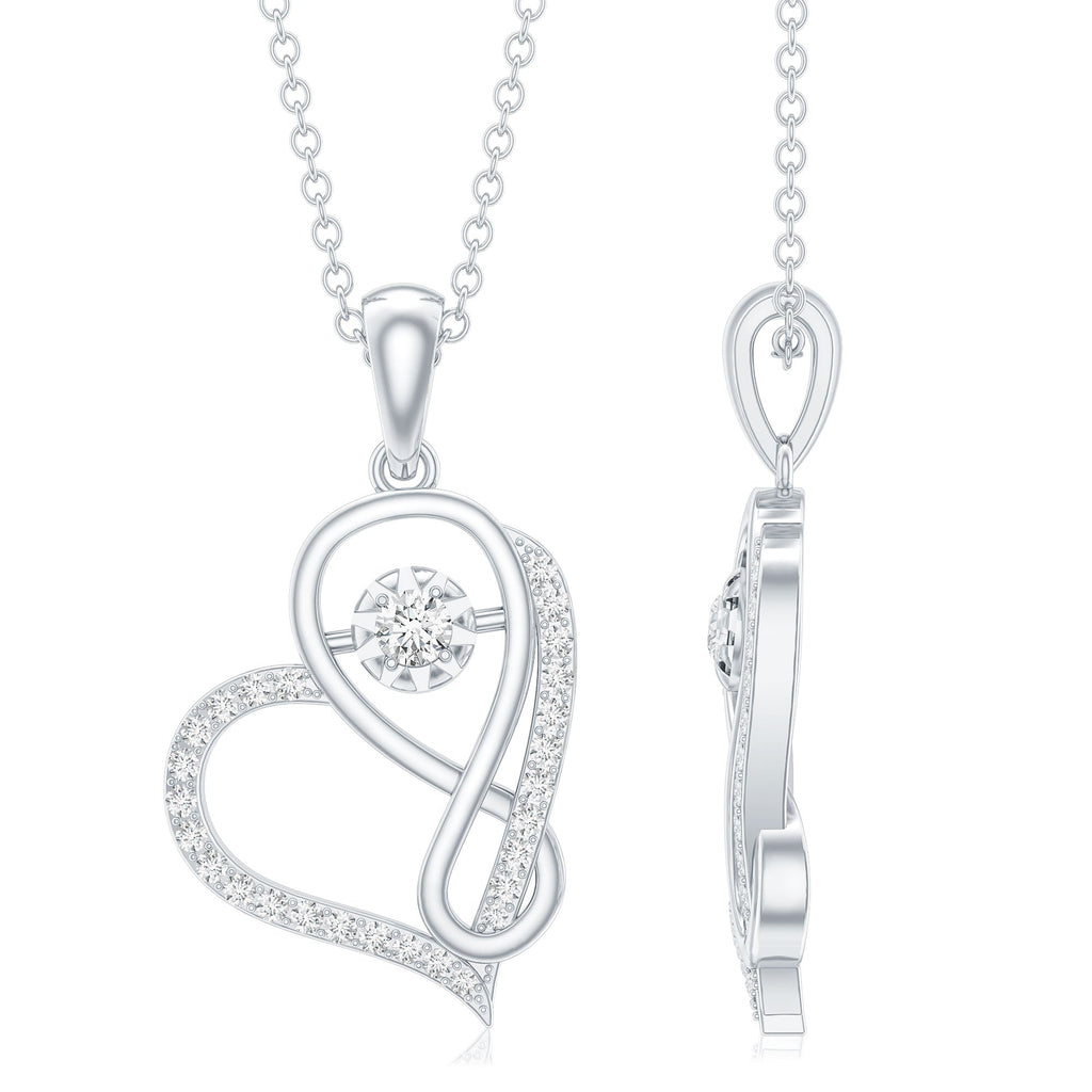 Lab Diamond Necklace – Infinity Heart Pendant With Certified VS Quality Diamonds