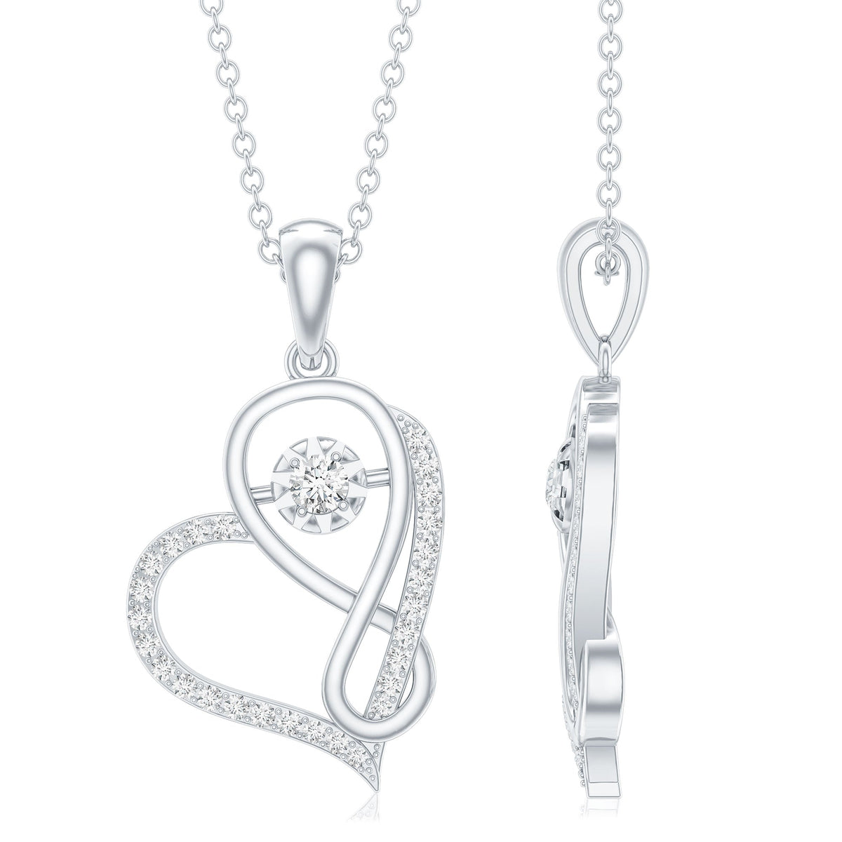 Lab Diamond Necklace – Infinity Heart Pendant With Certified VS Quality Diamonds