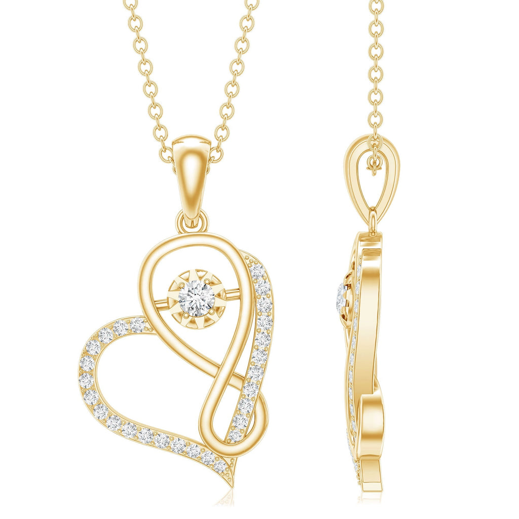 Lab Diamond Necklace – Infinity Heart Pendant With Certified VS Quality Diamonds