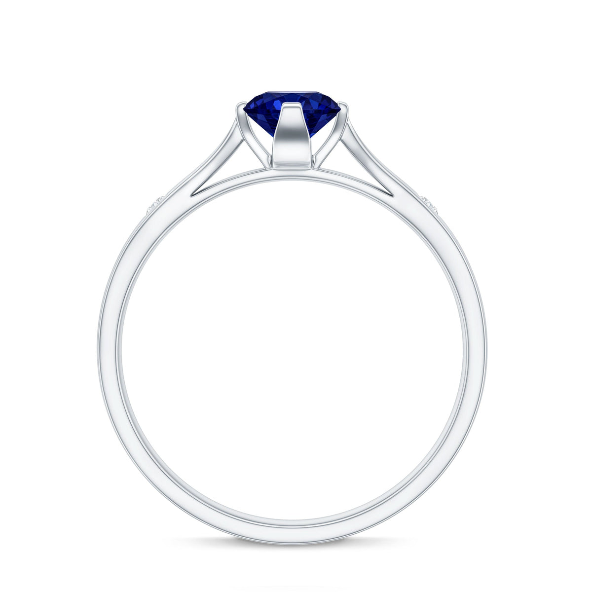 Lab Grown Blue Sapphire Ring, Diamond Promise Ring For Her