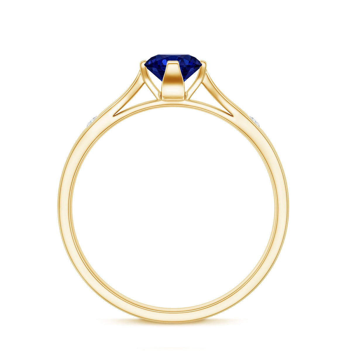 Lab Grown Blue Sapphire Ring, Diamond Promise Ring For Her