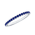 Lab Grown Blue Sapphire Ring, Stackable Eternity Band For Women
