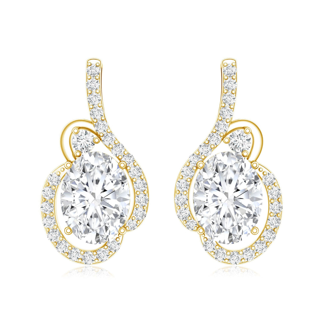 Lab Grown Diamond Earrings – 2.5 Carat Oval Studs With Prong Setting By Rosec Jewels