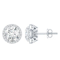 Lab Grown Diamond Earrings – 7mm Round Halo Studs With Screw Back Closure