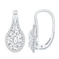 Lab Grown Diamond Earrings – Certified 2.5 Carat Oval Halo Studs With Lever Back Closure