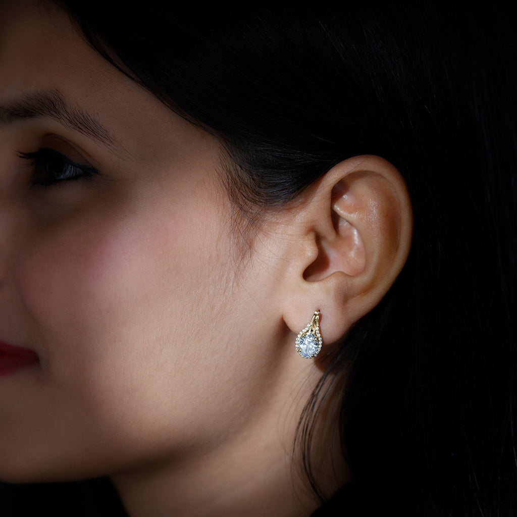 Lab Grown Diamond Earrings – Certified 2.5 Carat Oval Halo Studs With Lever Back Closure